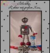Babsies Hook - Barbara Saboth - Blechbux robot with a big heart - German
