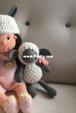 Amigurumi sheep and doll