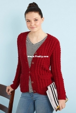 Red Heart LW6321 Chillin Out Knit Cardigan by Lisa Gentry-Free
