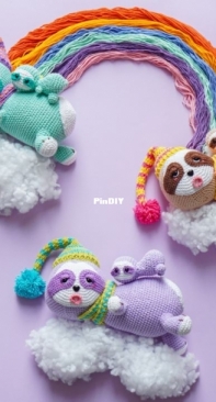 Aquariwool - Nguyễn Thanh Hương - Dreamy Sloth and Cub - Portuguese