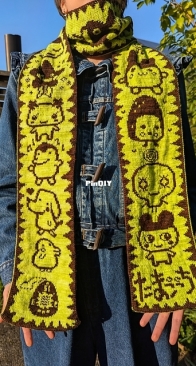 Japanese Virtual Pet Scarf by Katharina Kuntz