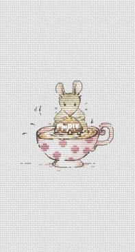 SVStitch - Naughty Mice - Tea Time - Рink Spotty Cup by Svetlana Nemiritskaya