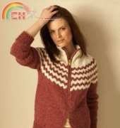 Maroon Vintage Alpaca Cardigan - Bernat  [free]