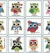 Pinoystitch - Hooties Funky Owls - Calendar