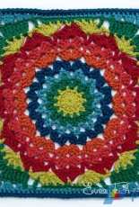 Polly Plum - Marigold - 12 inch Afghan Block - Korean - Free