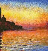 Artecy Cross Stitch - San Giorgio Maggiore at Dusk  by Monet