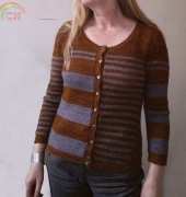 Stripes gone crazy Cardigan - Anne Lernout - Alfa Knits - Atelier Alfa
