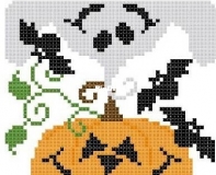 San-Man Originals - Pumpkin Ghost Block by Sandra Dering