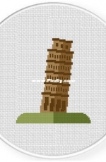 Daily Cross Stitch - Leaning Tower Of Pisa 2