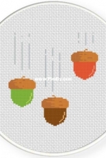 Daily Cross Stitch - Falling Acorns