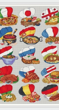 Chefs Hats or Dishes - Countries Of The World by Tamriko Lamaridze