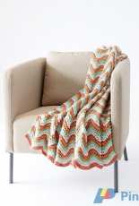 Fancy Feather and Fan Blanket to Knit by Caron-Free