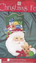 Designs for The Needle  9909 Christmas felt Santa Christmas Stocking