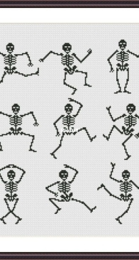 CrossStitchForYou - Dancing Skeletons - English