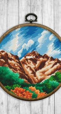 2x2 Stitch Art - Landscape #38 - Western Mountain XSD