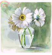 I Love Cross Stitch MK-001 Pearl White Gerbera xsd