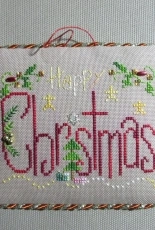 Finshed Cross stitch Christmas ornament