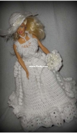 Niftynnifer -Jennifer Gregory- Snow Flower Wedding Gown for Barbie Doll- Free