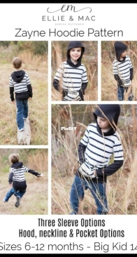Ellie and Mac - Zayne Hoodie - Sizes 6/12 Months - 14 Years