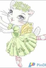 Lena Lawson Needlearts - Emerald Ballerina Kitty - PCS