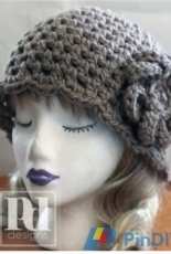 PDDesigns - Pamela Dempsey -  Chunky Scalloped Beanie with Poppy Flower