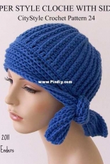 CityStyle Crochet Pattern- Susan Enders - 24  Flapper Style Cloche with side tie