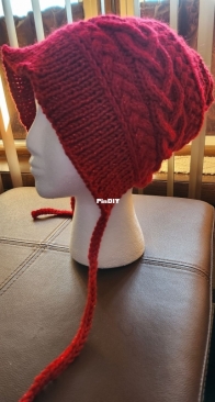 Knit Worsted Cables Bonnet by Donna Beath - Free