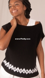 Atelié Pingouin - Black blouse jacard white - Blusa Preta Jacard Branco  - Portuguese - Free