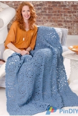 Red Heart - Carol Alexander- LW3018  Renaissance Beauty Throw- Free