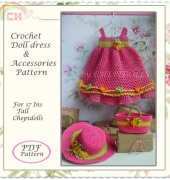 Chepidolls- Crochet Pinafor and accessories  for 17 Ins Tall