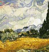 Artecy Cross Stitch  - Wheatfield with Cyprusses
