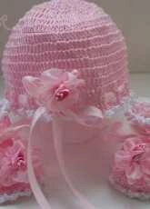 Cheryls Crochet - CC26 Simply Sweet Bonnet and Booties for Newborns