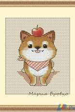 Puppy with Apple by Maria Brovko