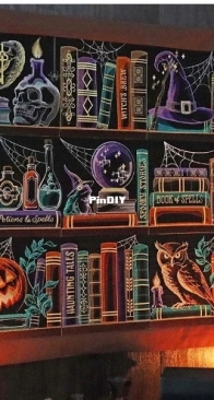 Halloween Bookshelf-Pes Format-Urban Threads