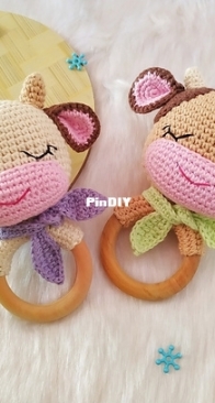 A little love everyday! - Paint It Colorful - Anitha Domacin - Cow Rattle