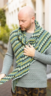 Aurora Cabin Triangle  Shawl  by Stephen West