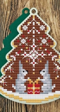 Christmas Tree Bunnies Ornament by Ekaterina Smirnova