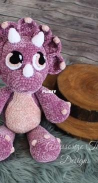 Darling Maple Designs - Sara Blake - Cera the Dinosaur Cuddle Buddy - English