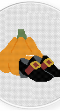 Daily Cross Stitch - Gourd ol Pilgrim Shoes
