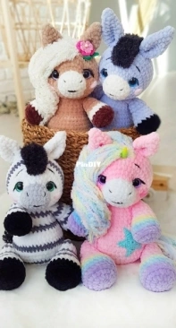 Chirka Toys - Ekaterina Chirkova - Plush Hooves - Zebra, Horse, Donkey - Russian
