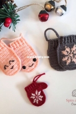 Spin a Yarn Crochet - Jillian Hewitt - Mitten Ornaments - Free