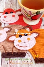 Svetlana Zabelina - Colorful Cow coasters - Russian