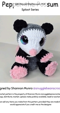 Snuggle Beans Crochet - Shannon Munro - Pepper the Possum