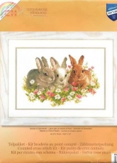 Vervaco PN-0143866 - Rabbits in a Field of Flowers