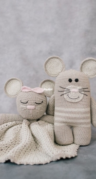 Elle - Tanja Alldred – 7847 – Mousie Mouse Cuddle Buddie – Toy & Cuddle Blanket – Free