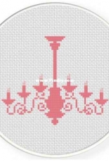 Daily Cross Stitch - Pink Chandelier