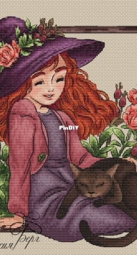 Girl With A Cat by Anastasia Berg