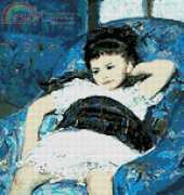 Artecy Cross Stitch - Little Girl In Blue Chair