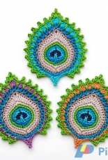 TheCurioCraftsRoom- Christa Veenstra - Nemali Peacock Feather Motif and Coaster and Garland