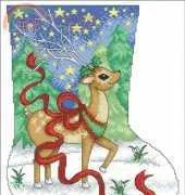 Reindeer Stocking by Durene Jones from Cross Stitch Gold 115